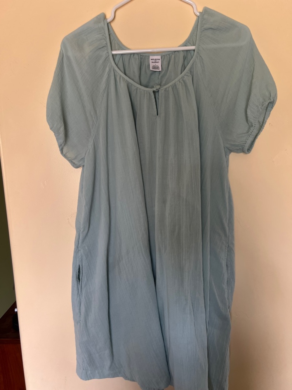 Melrose and market sage Short Sleeve gauze dress